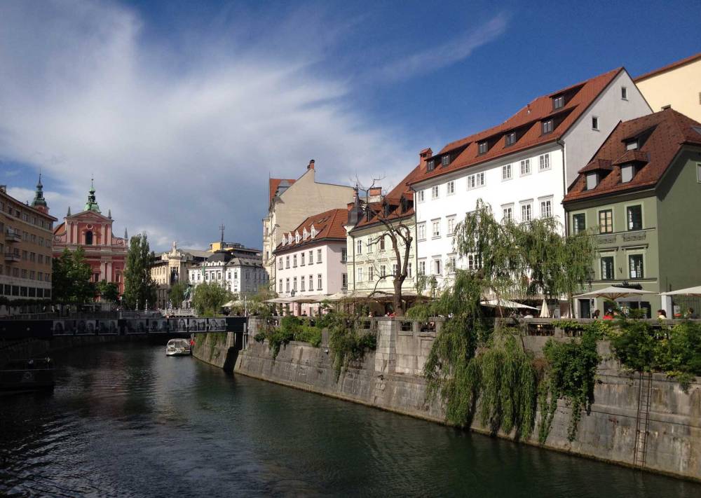 Fluss Ljubljanca in Ljubljana