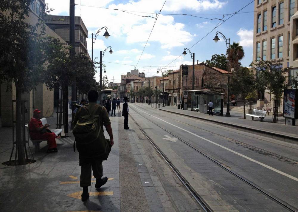 Straßenbahn in Jerusalem in Israel