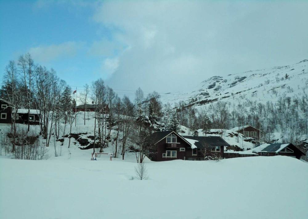Verschneite Landschaft in Norwegen