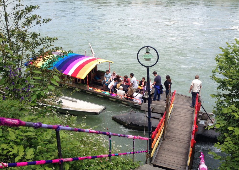 Rhein-Fähre in Basel in der Schweiz