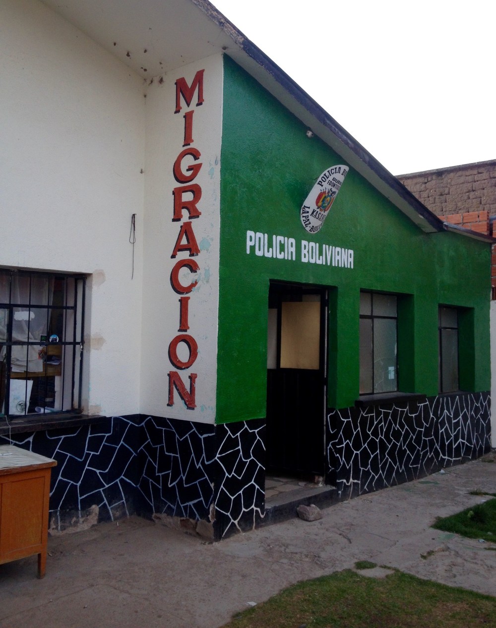 Grenzposten zwischen Peru und Bolivien