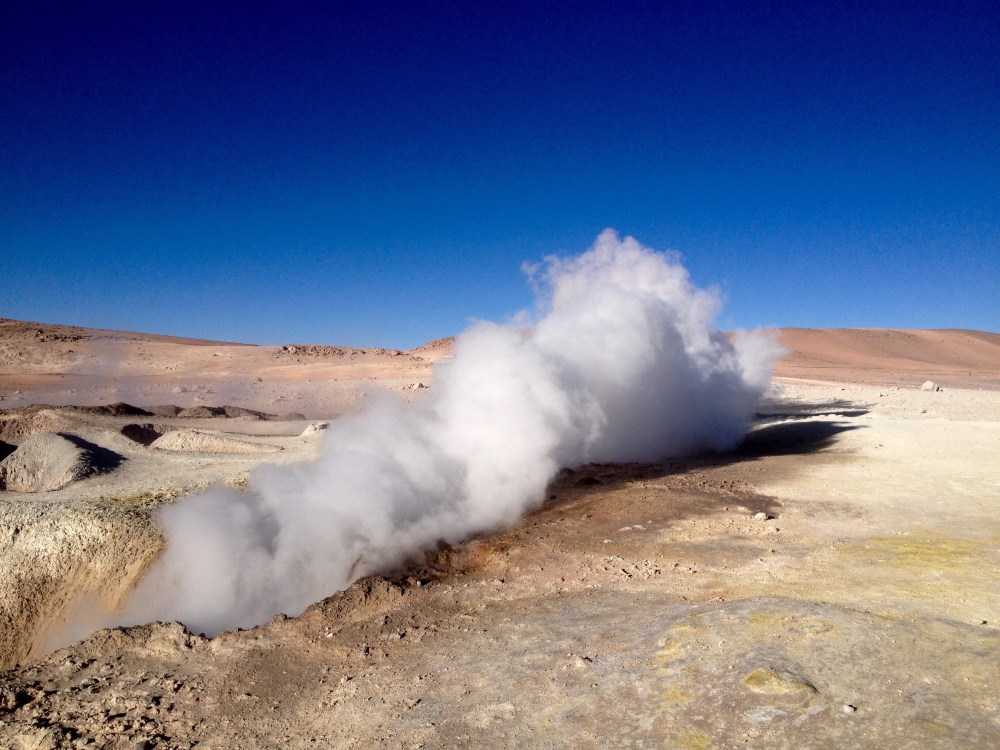 Schwefel Krater in Bolivien