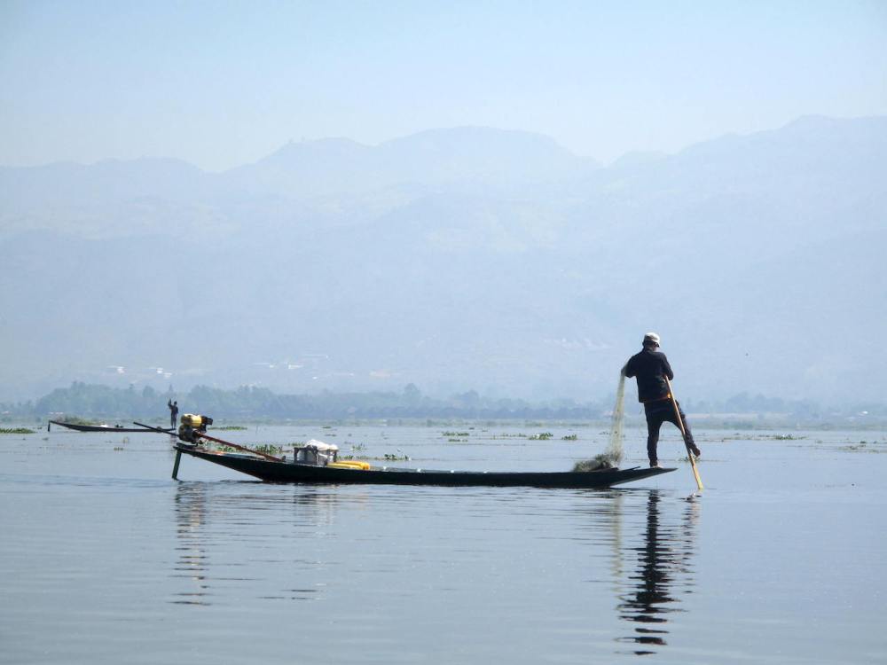 Einbeinige Fischer vom Inle-See